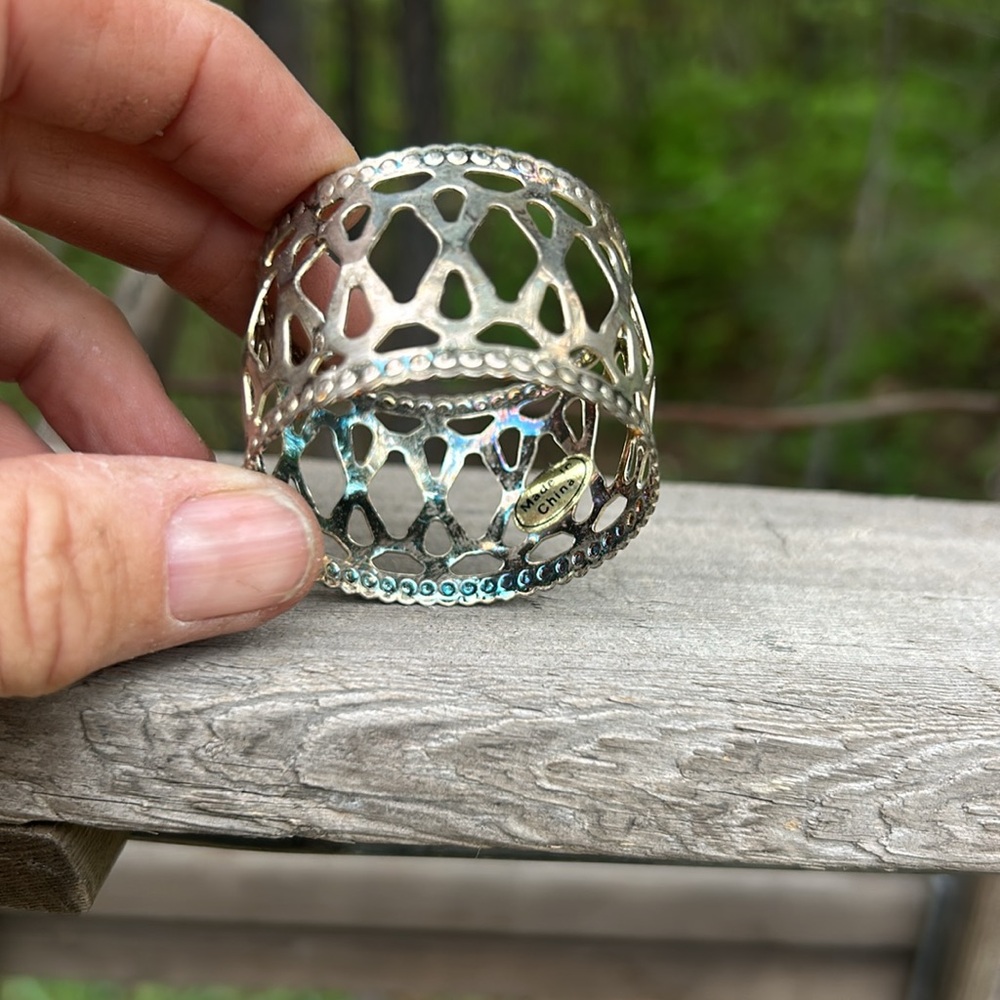 Vintage silver plated gold toned  Napkin Rings Set - Picture 5 of 7